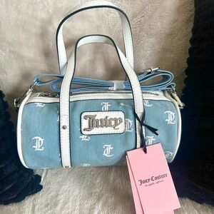 Juicy Couture Denim Blue and White Satchel